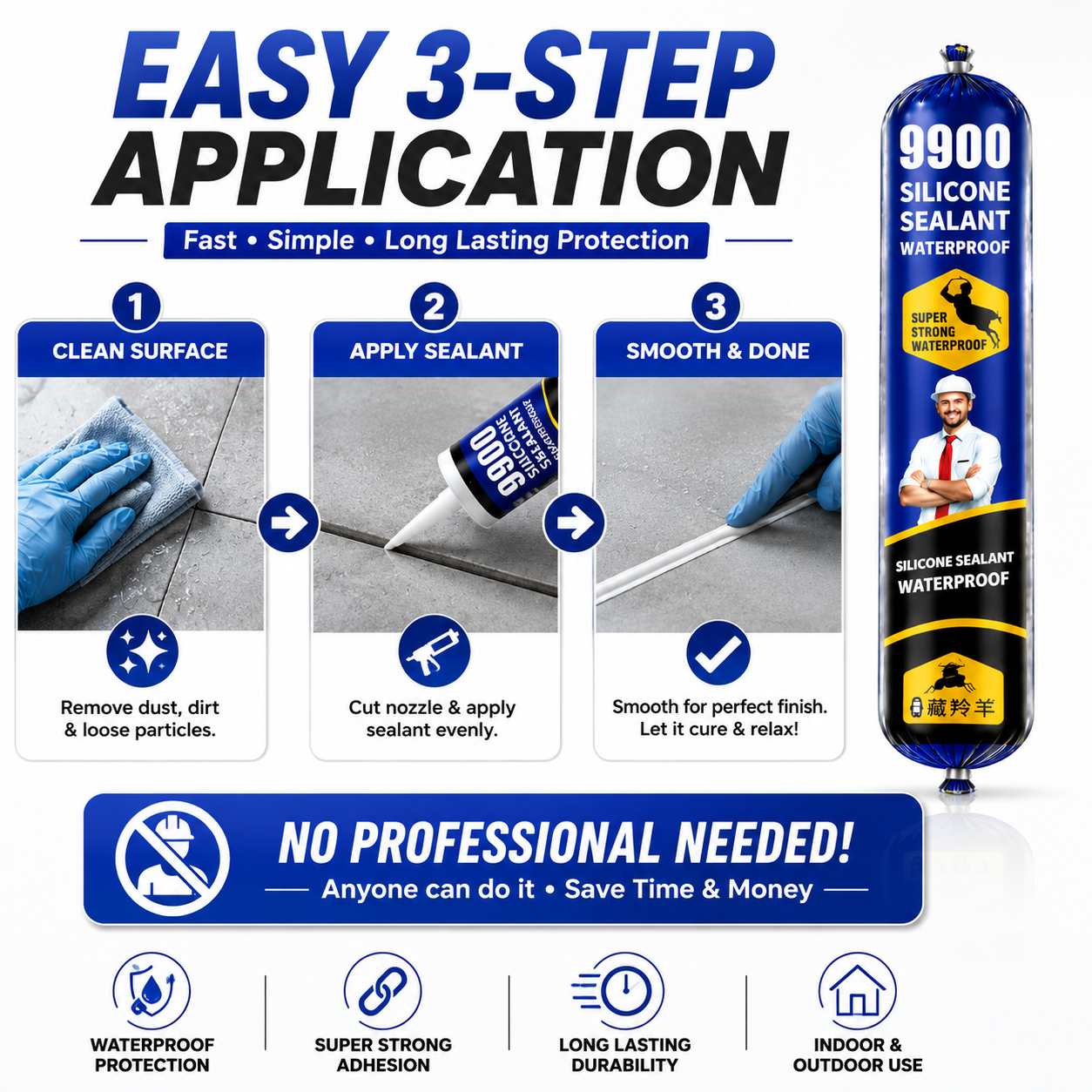 WATERPROOF SILICONE SEALANT ADHESIVE FOR ROOF & LEAKAGE REPAIR